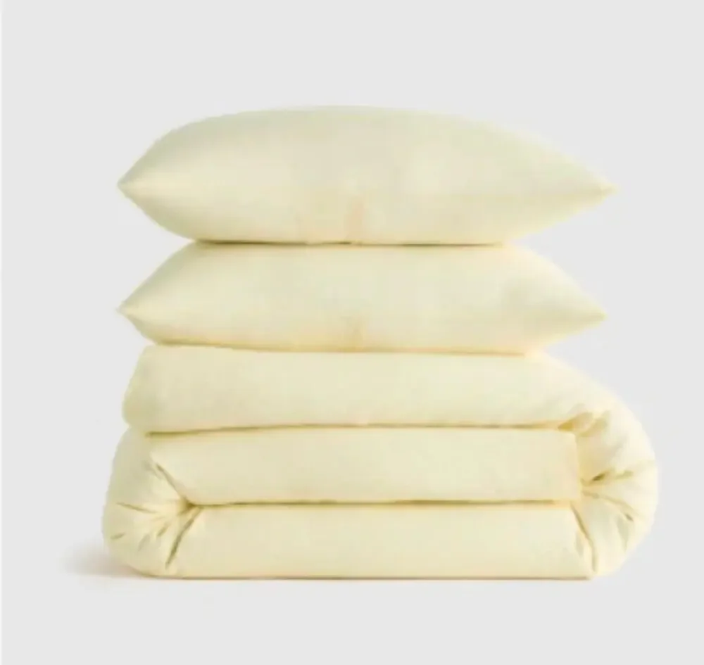 NWOT Quince European Flax Linen Duvet Cover Set 3Pc King/ Cal King Butter Yellow